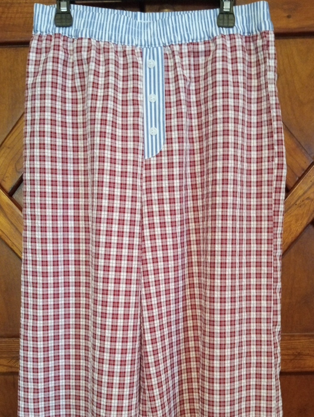 Sincerely Jules Red White Blue Plaid Wide Leg Flare Pajama Pants
